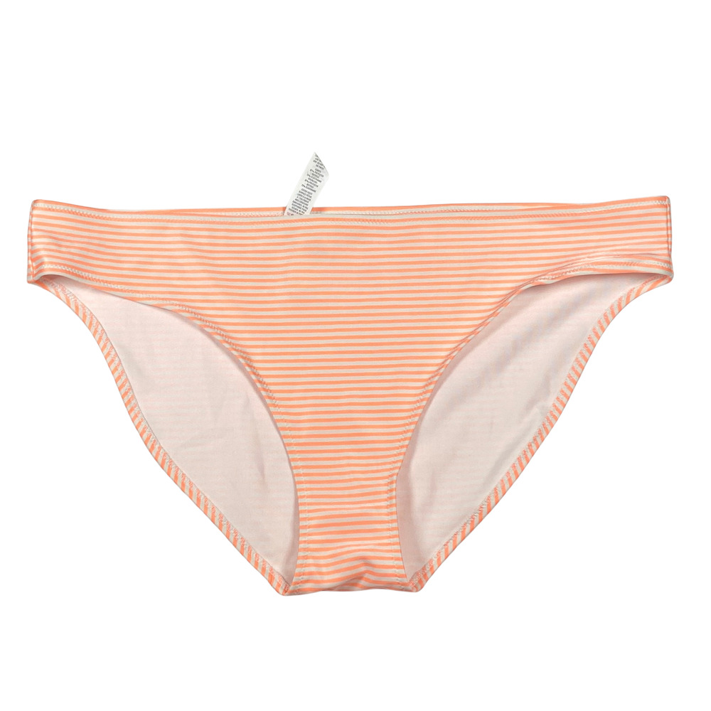 Aerie Bikini Bottom Womens XL Orange White Striped Swim Recycled Polyester Lined